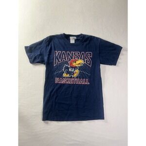 VTG Kansas Jayhawks University Shirt S Distress Y2K Basketball 2 Side Step Ahead